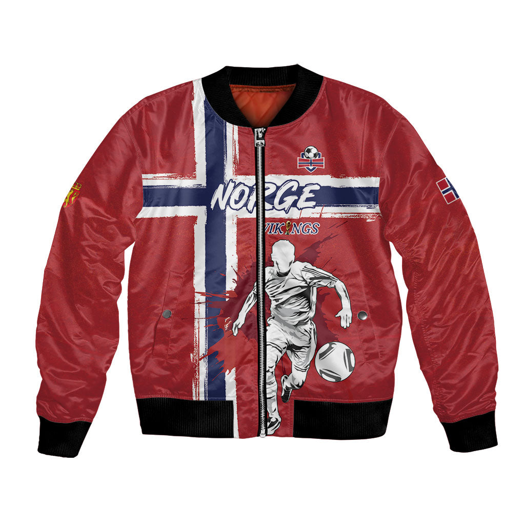 Custom Norge 2026 World Football Bomber Jacket Vikings Go Champions