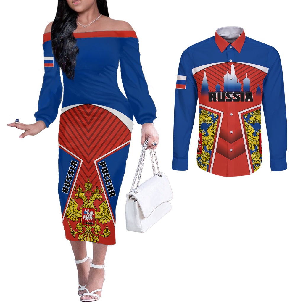 russia-couples-matching-off-the-shoulder-long-sleeve-dress-and-long-sleeve-button-shirts-russian-eagle-and-kremlin