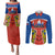 Russia Couples Matching Puletasi Dress and Long Sleeve Button Shirts Russian Eagle and Kremlin - Wonder Print Shop