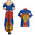 Personalised Russia Couples Matching Summer Maxi Dress and Hawaiian Shirt Russian Eagle and Kremlin - Wonder Print Shop