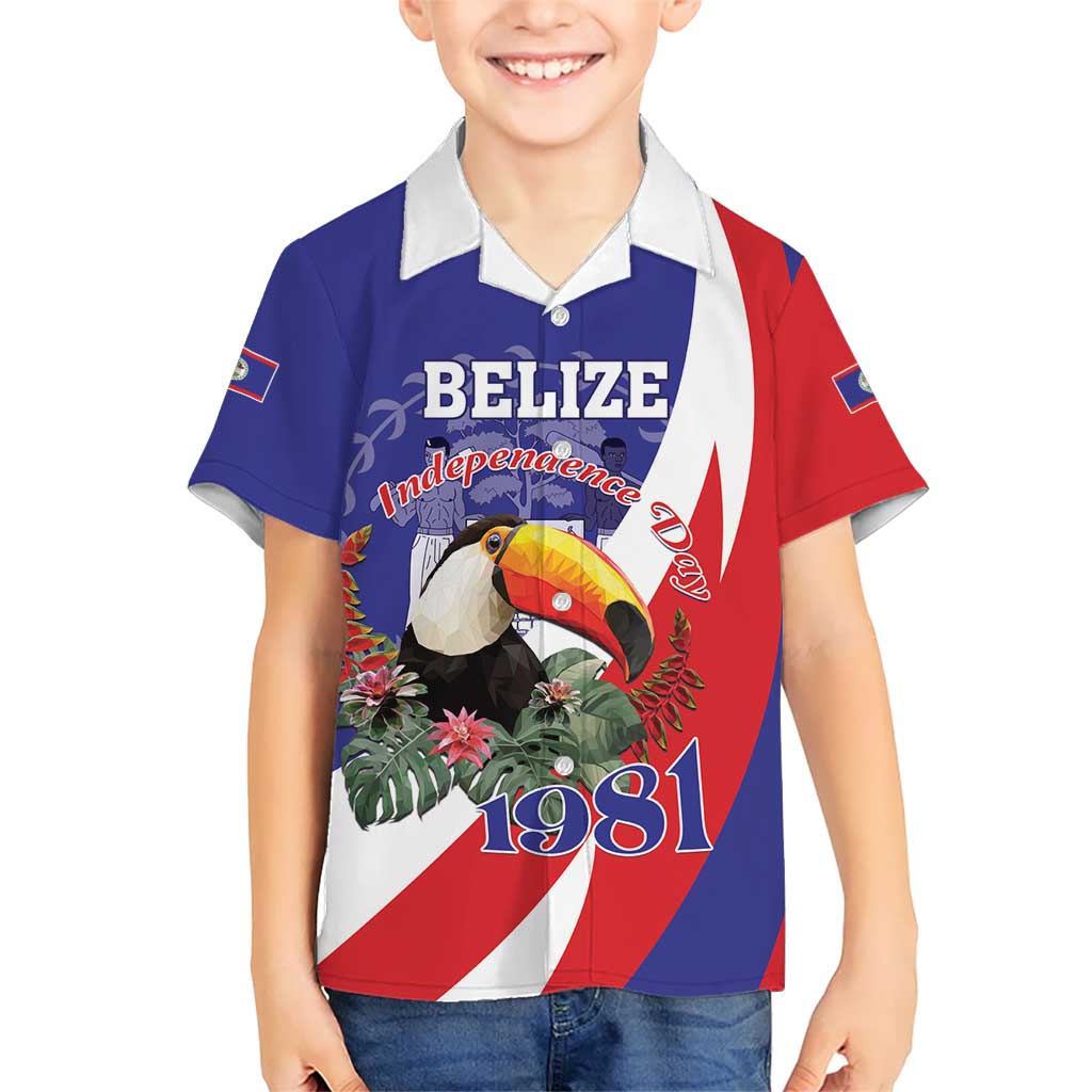 Belize Independence Day 1981 Kid Hawaiian Shirt Bileez Keel Billed Toucan - Wonder Print Shop