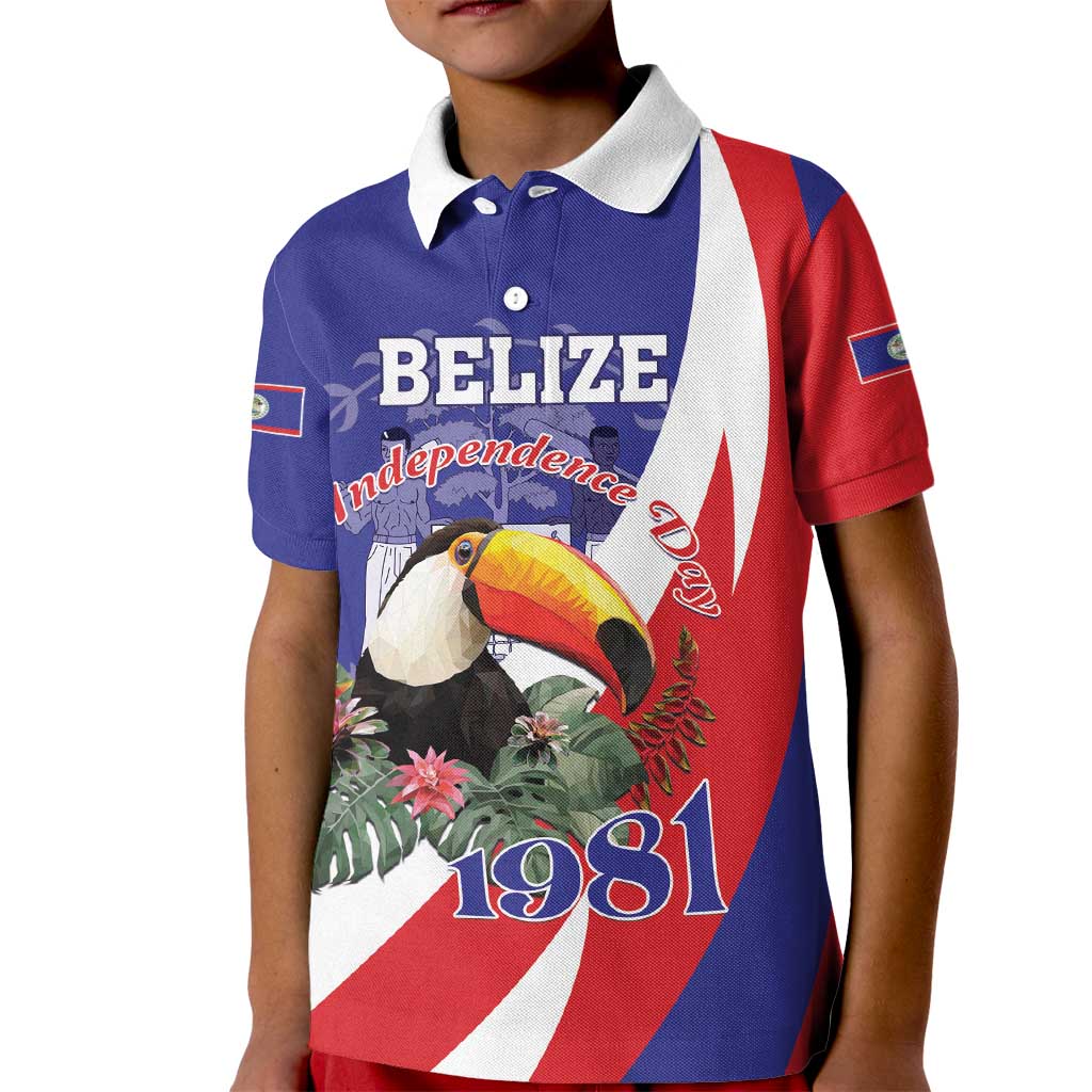 Belize Independence Day 1981 Kid Polo Shirt Bileez Keel Billed Toucan - Wonder Print Shop