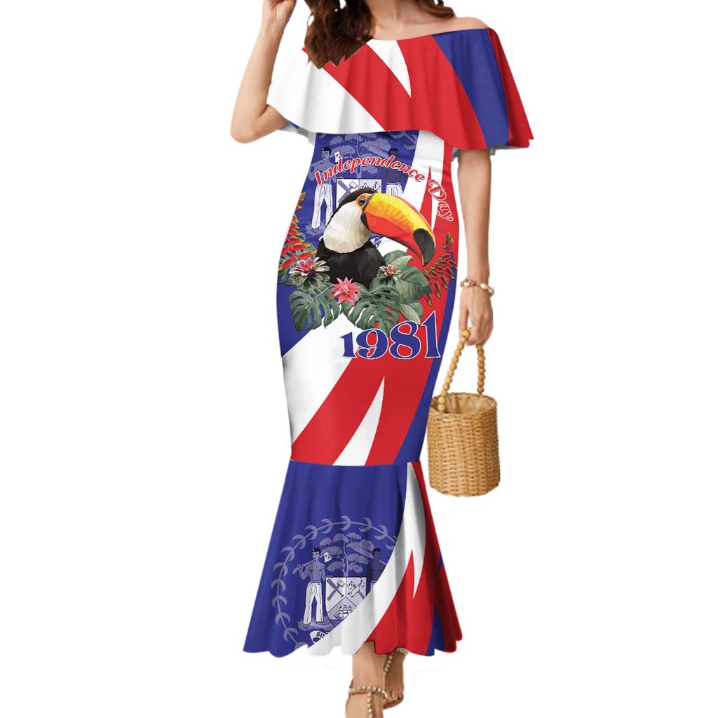 Belize Independence Day 1981 Mermaid Dress Bileez Keel Billed Toucan - Wonder Print Shop