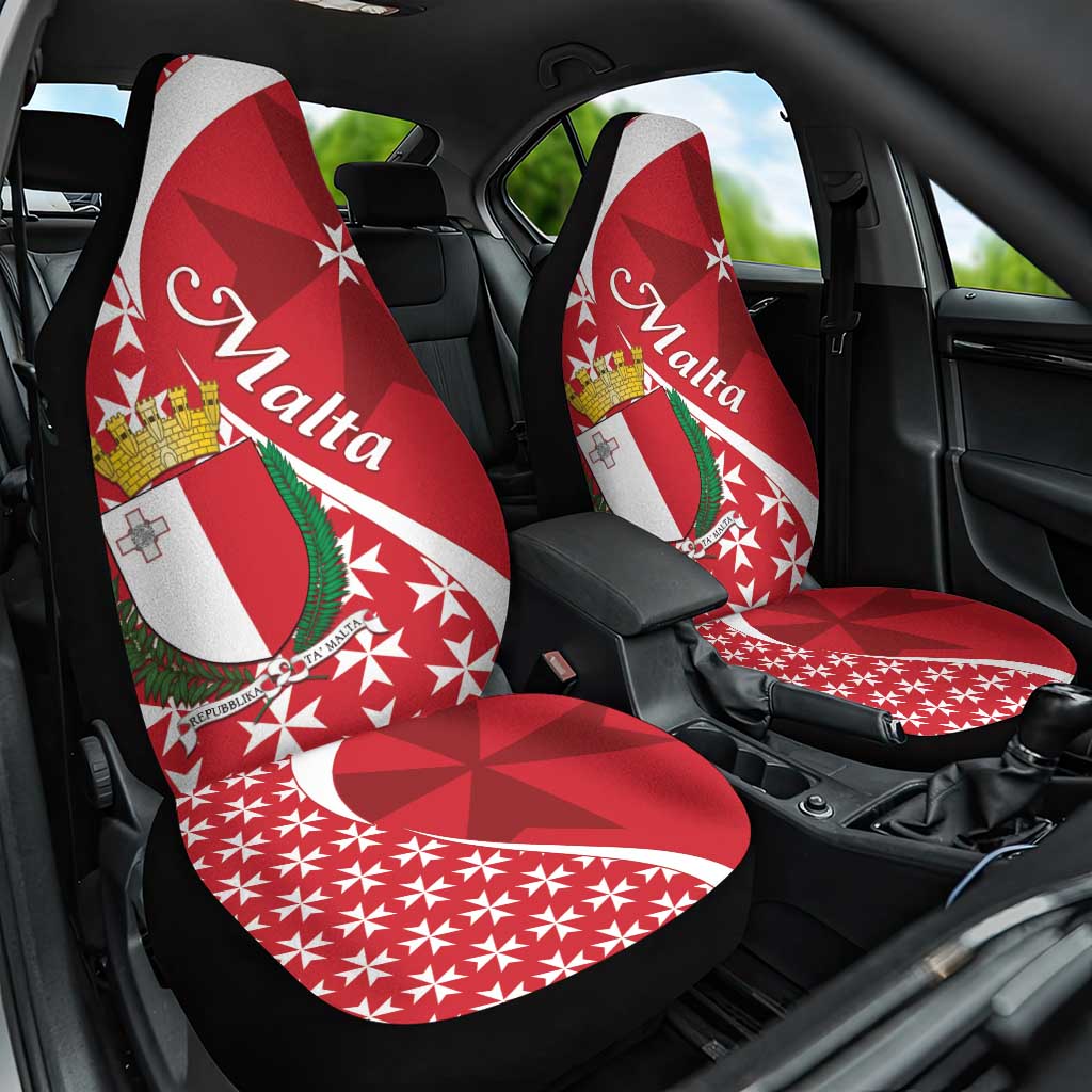 Malta Car Seat Cover Virtute et constantia Maltese Cross Pattern - Wonder Print Shop