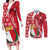 Malta Couples Matching Long Sleeve Bodycon Dress and Long Sleeve Button Shirt Virtute et constantia Maltese Cross Pattern - Wonder Print Shop