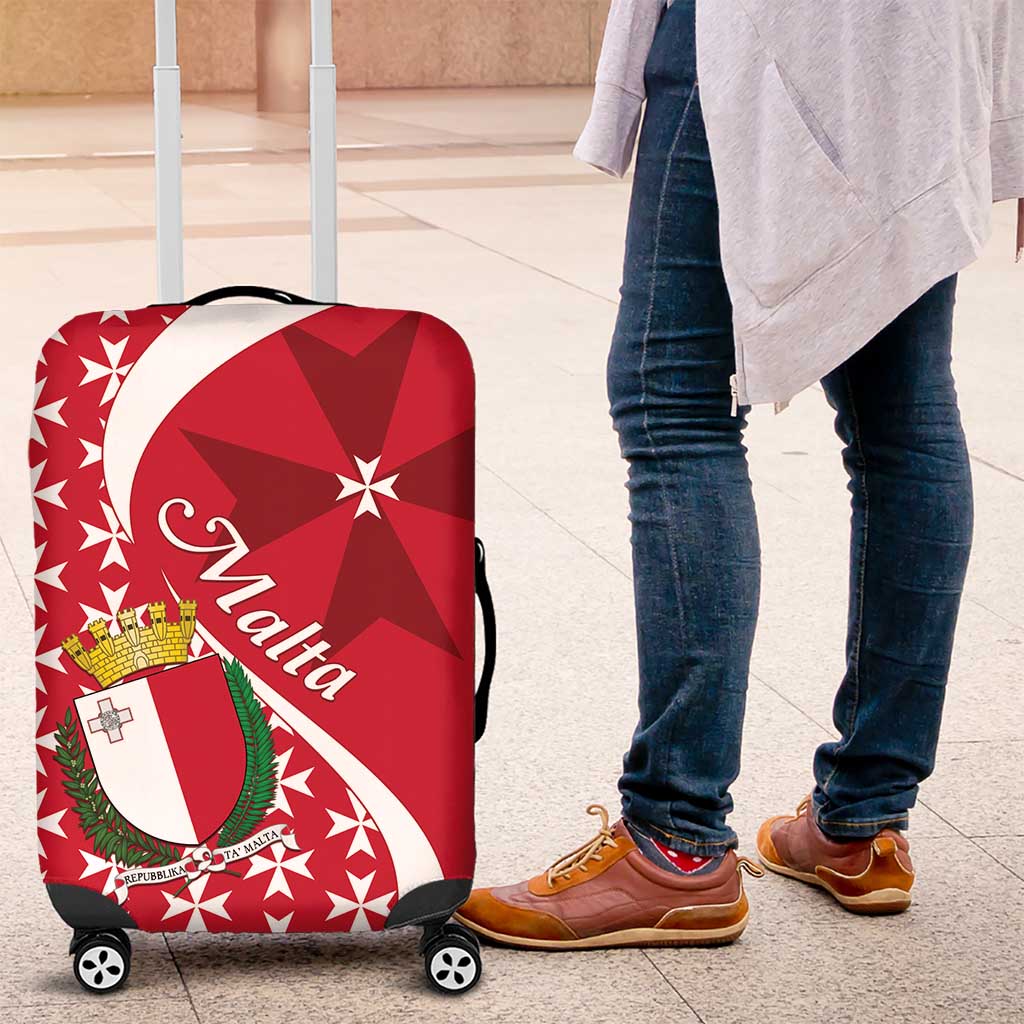 Malta Luggage Cover Virtute et constantia Maltese Cross Pattern - Wonder Print Shop