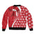 Malta Sleeve Zip Bomber Jacket Virtute et constantia Maltese Cross Pattern - Wonder Print Shop