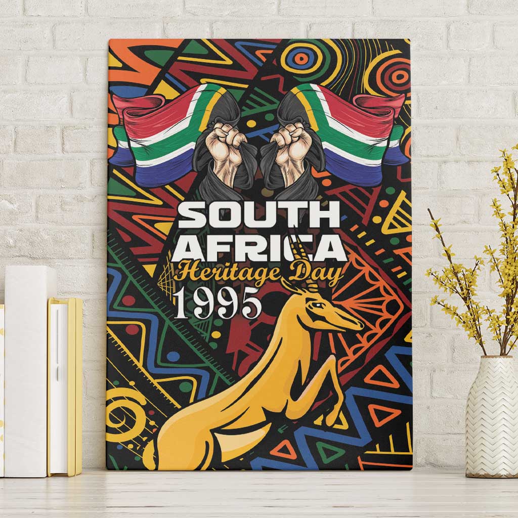 South African Heritage Day Canvas Wall Art Springbok African Pattern - Wonder Print Shop