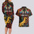 South African Heritage Day Couples Matching Long Sleeve Bodycon Dress and Hawaiian Shirt Springbok African Pattern - Wonder Print Shop