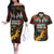 South African Heritage Day Couples Matching Off The Shoulder Long Sleeve Dress and Hawaiian Shirt Springbok African Pattern - Wonder Print Shop