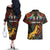 South African Heritage Day Couples Matching Off The Shoulder Long Sleeve Dress and Hawaiian Shirt Springbok African Pattern - Wonder Print Shop