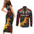 South African Heritage Day Couples Matching Short Sleeve Bodycon Dress and Long Sleeve Button Shirt Springbok African Pattern - Wonder Print Shop