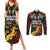 South African Heritage Day Couples Matching Summer Maxi Dress and Long Sleeve Button Shirt Springbok African Pattern - Wonder Print Shop