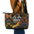 South African Heritage Day Leather Tote Bag Springbok African Pattern - Wonder Print Shop