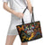 South African Heritage Day Leather Tote Bag Springbok African Pattern - Wonder Print Shop