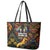 South African Heritage Day Leather Tote Bag Springbok African Pattern - Wonder Print Shop