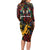 South African Heritage Day Long Sleeve Bodycon Dress Springbok African Pattern - Wonder Print Shop