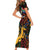 South African Heritage Day Short Sleeve Bodycon Dress Springbok African Pattern - Wonder Print Shop