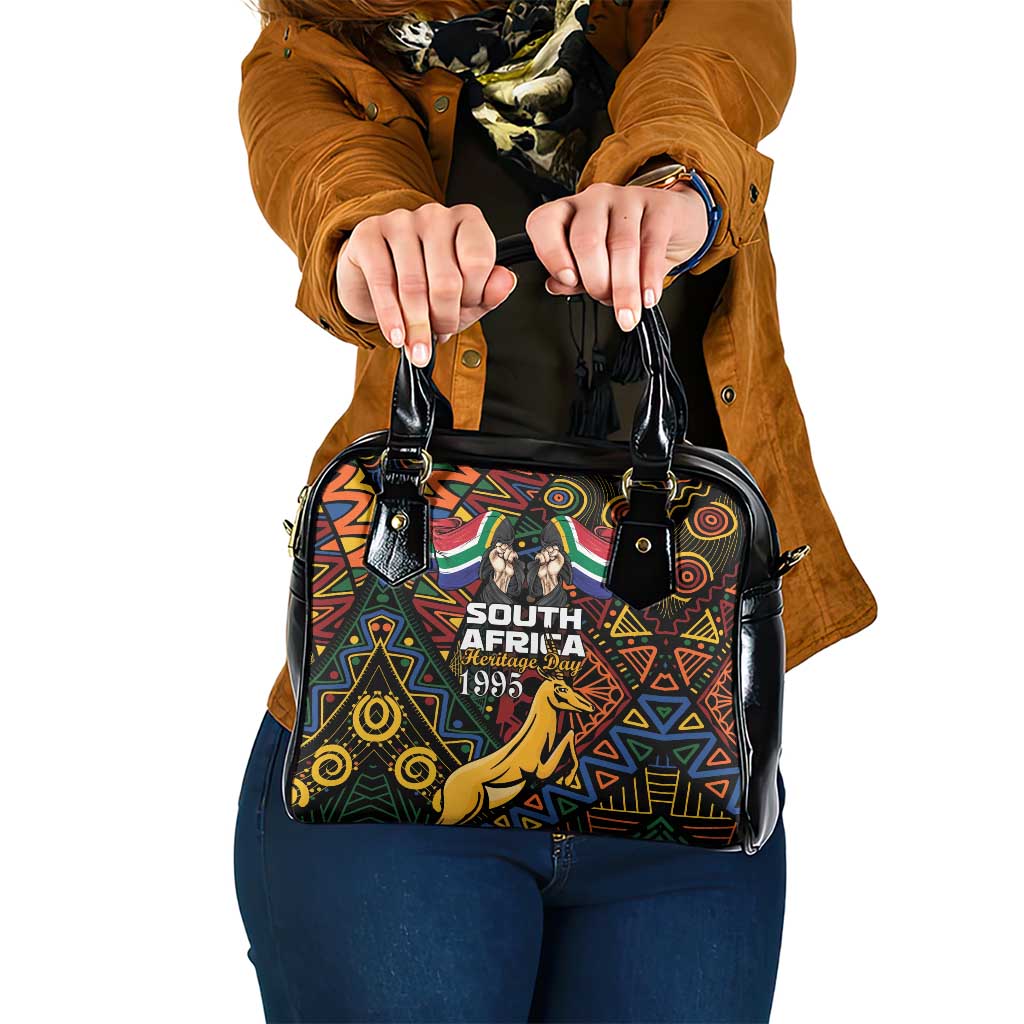 South African Heritage Day Shoulder Handbag Springbok African Pattern