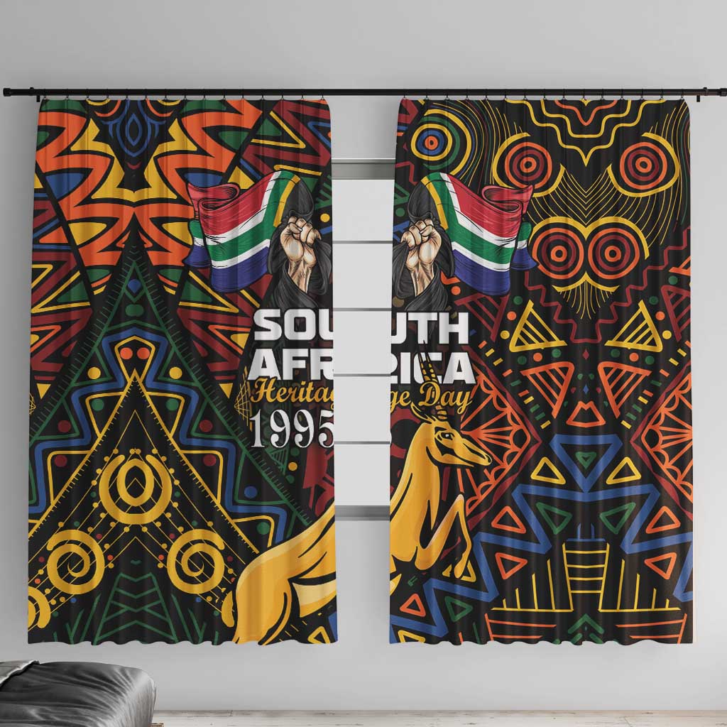 South African Heritage Day Window Curtain Springbok African Pattern