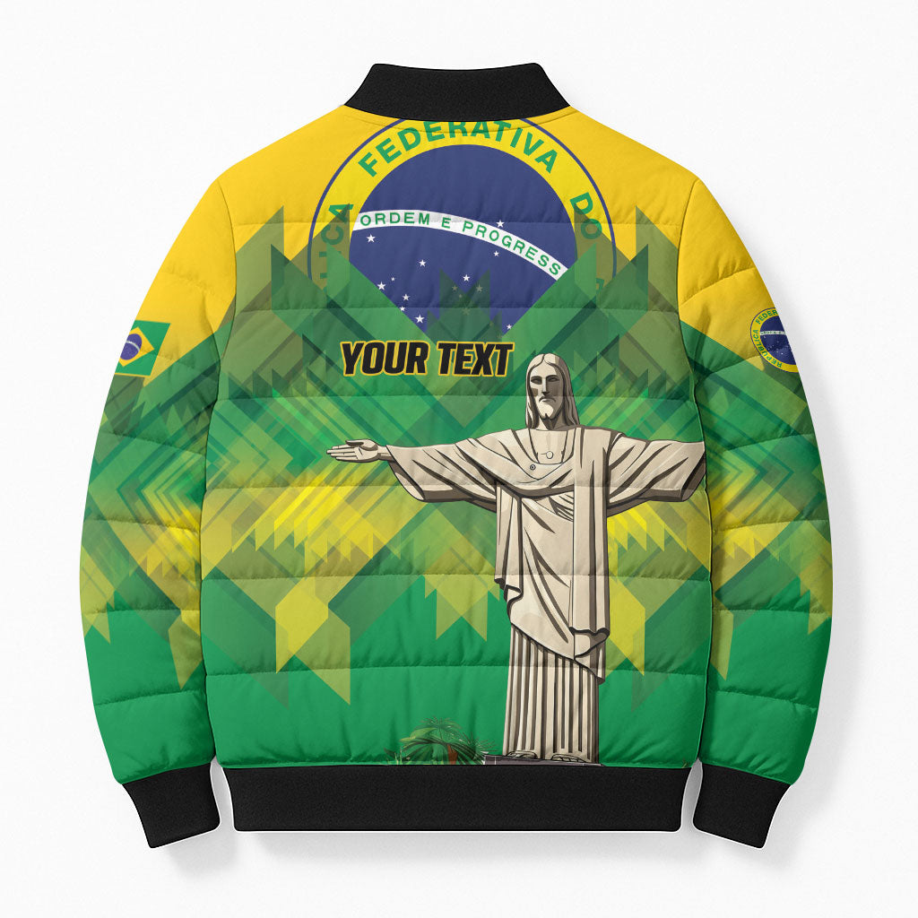 Personalized Brazil Christ The Redeemer Bomber Puffer Jacket Sete de Setembro