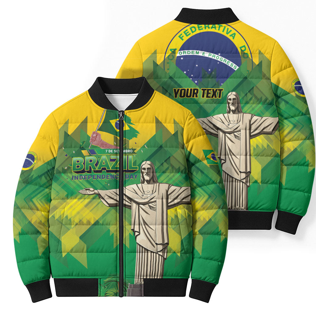 Personalized Brazil Christ The Redeemer Bomber Puffer Jacket Sete de Setembro