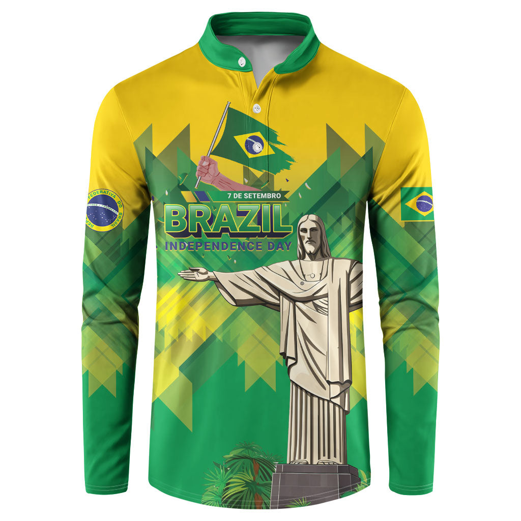 Personalized Brazil Christ The Redeemer Button Sweatshirt Sete de Setembro