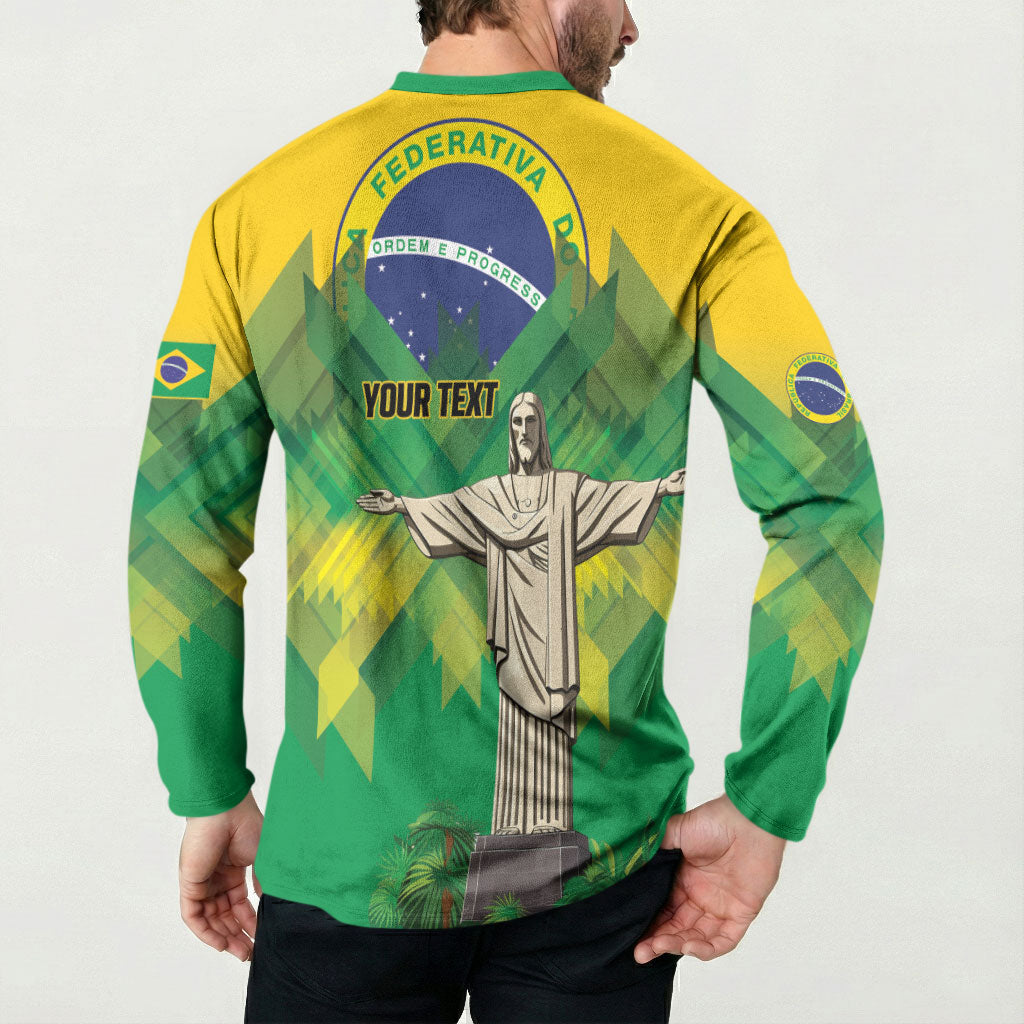 Personalized Brazil Christ The Redeemer Button Sweatshirt Sete de Setembro