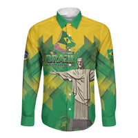 Personalized Brazil Christ The Redeemer Long Sleeve Button Shirt Sete de Setembro