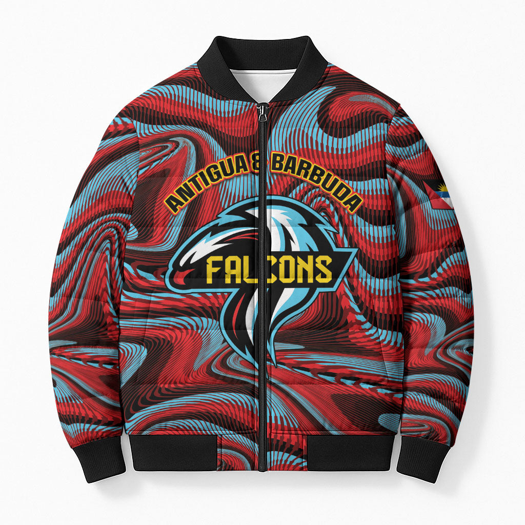 Custom Antigua and Barbuda Cricket Falcons Bomber Puffer Jacket Go Champions Special Edition