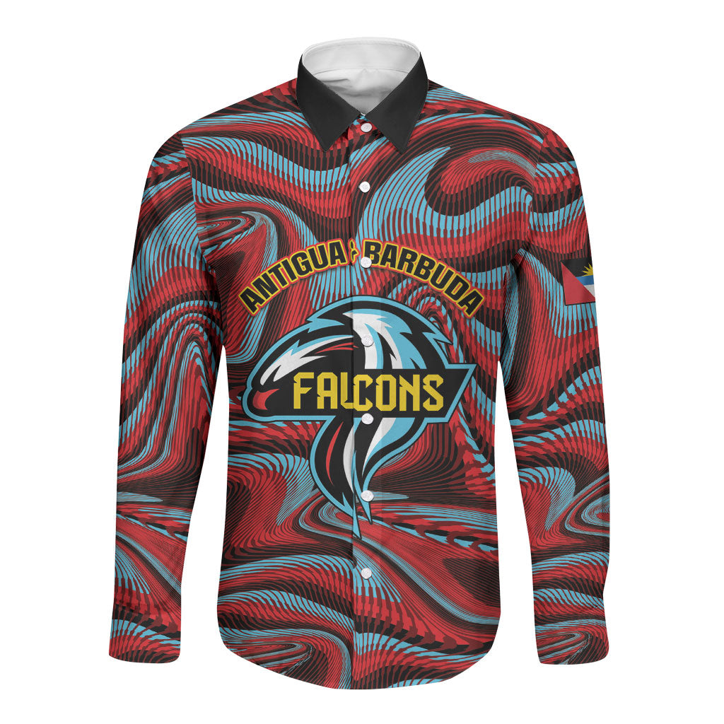Custom Antigua and Barbuda Cricket Falcons Long Sleeve Button Shirt Go Champions Special Edition