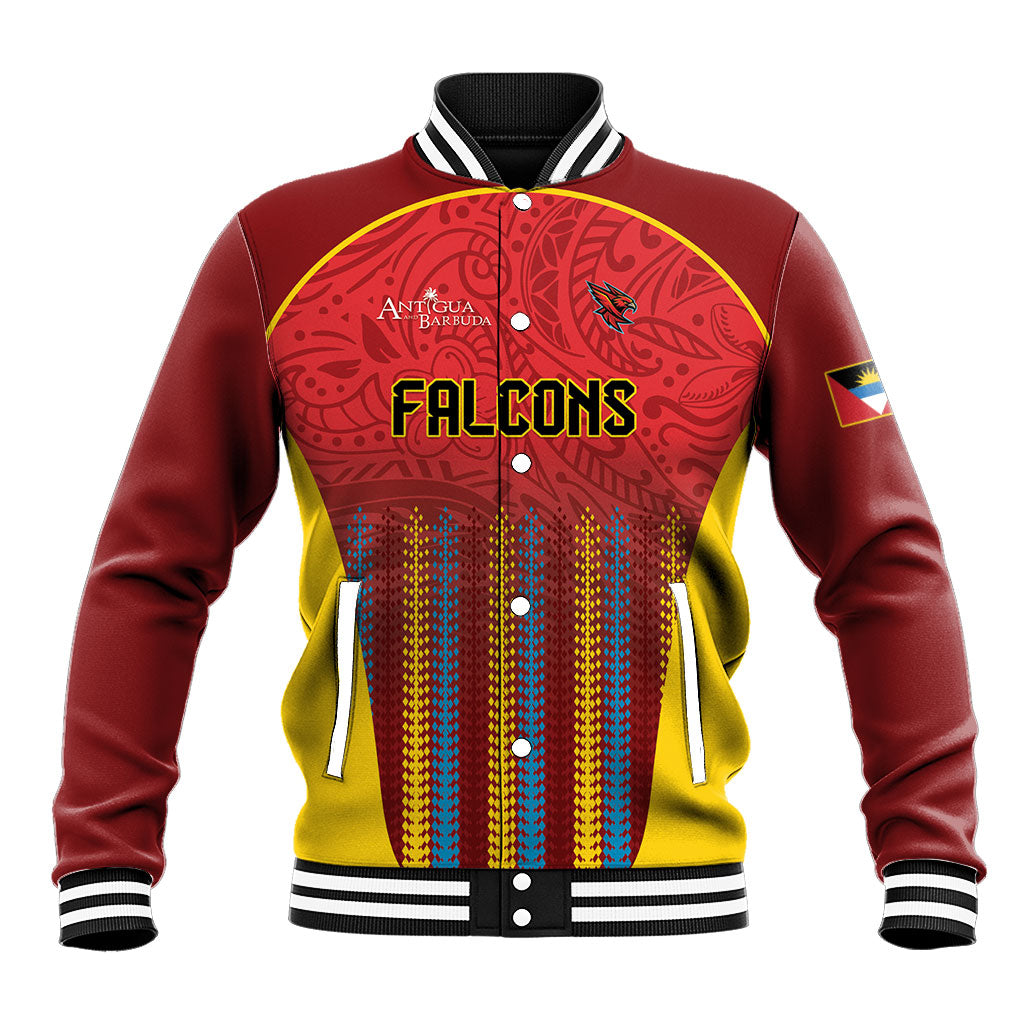 Custom Antigua and Barbuda 2026 Falcons Cricket Baseball Jacket Falcons Soaring High Red Version