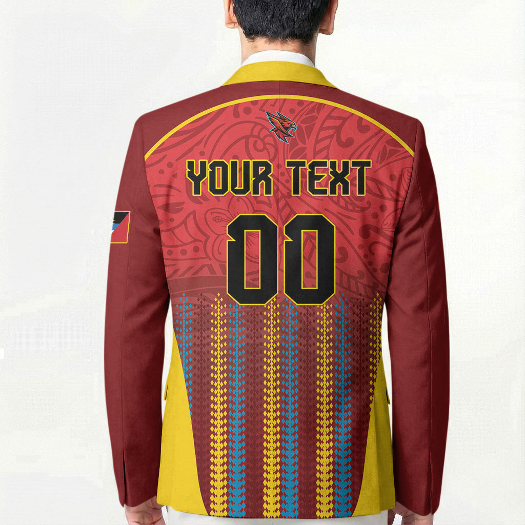 Custom Antigua and Barbuda 2026 Falcons Cricket Blazer Falcons Soaring High Red Version