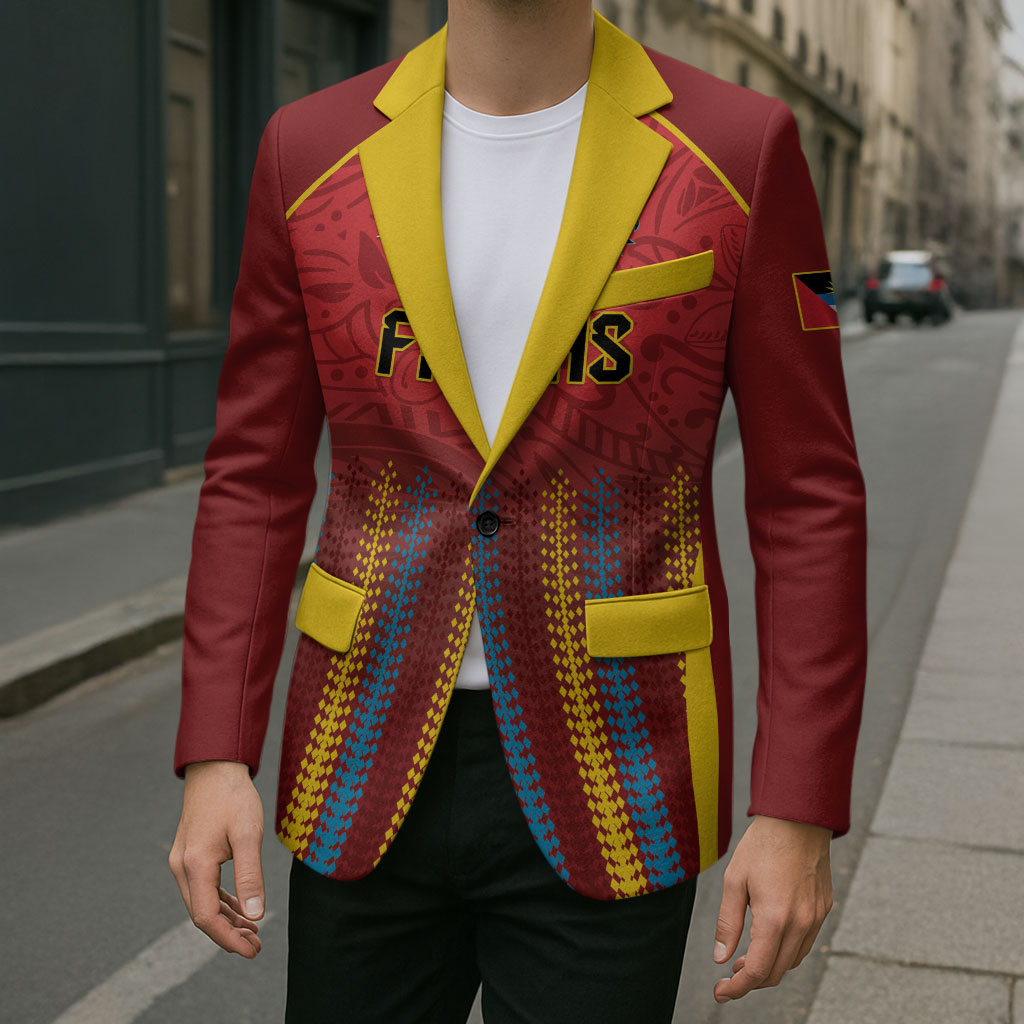 Custom Antigua and Barbuda 2026 Falcons Cricket Blazer Falcons Soaring High Red Version