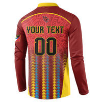 Custom Antigua and Barbuda 2026 Falcons Cricket Button Sweatshirt Falcons Soaring High Red Version