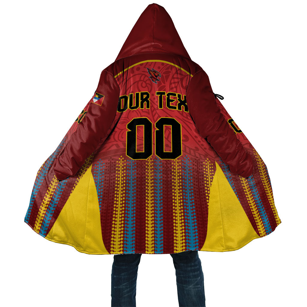 Custom Antigua and Barbuda 2026 Falcons Cricket Cloak Falcons Soaring High Red Version