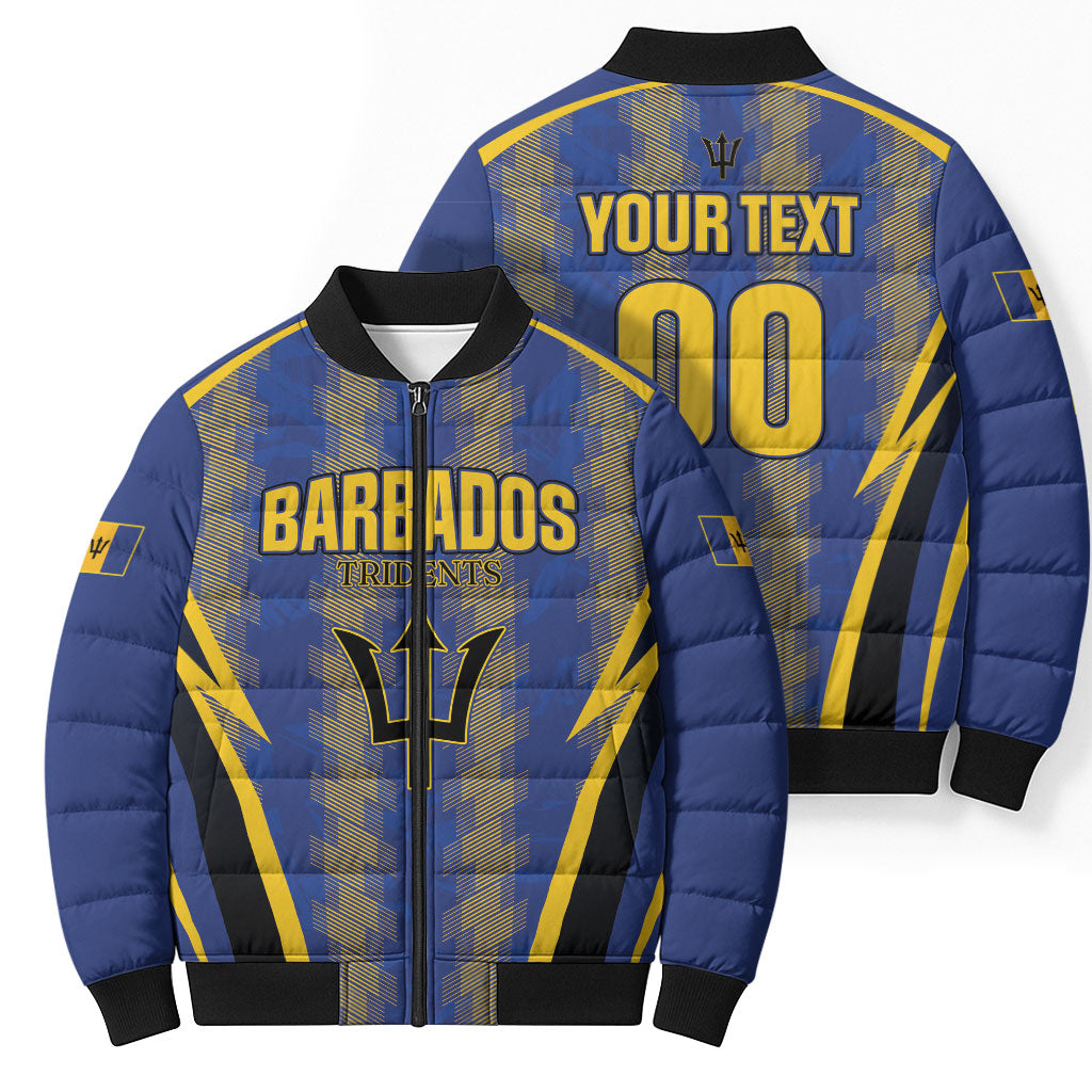 Custom Barbados 2026 Tridents Cricket Bomber Puffer Jacket Go Champions
