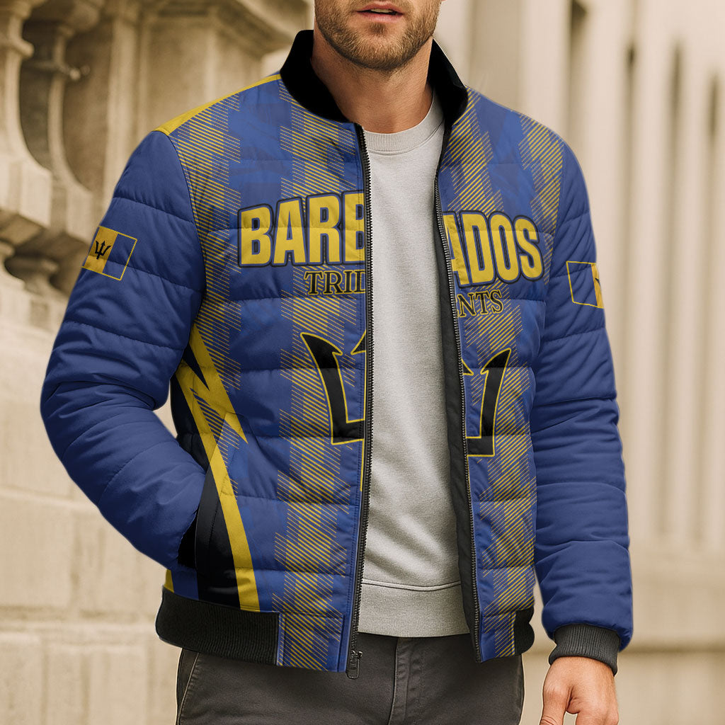 Custom Barbados 2026 Tridents Cricket Bomber Puffer Jacket Go Champions