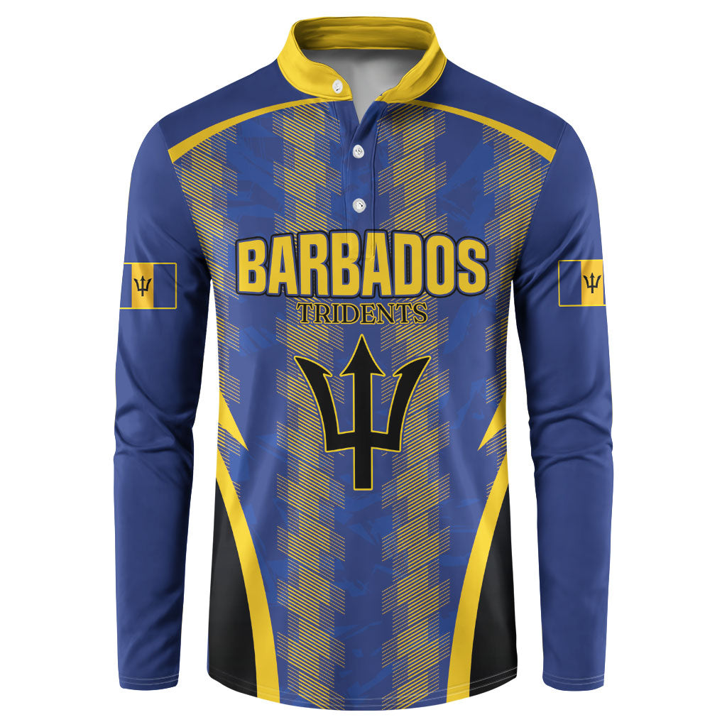 Custom Barbados 2026 Tridents Cricket Button Sweatshirt Go Champions