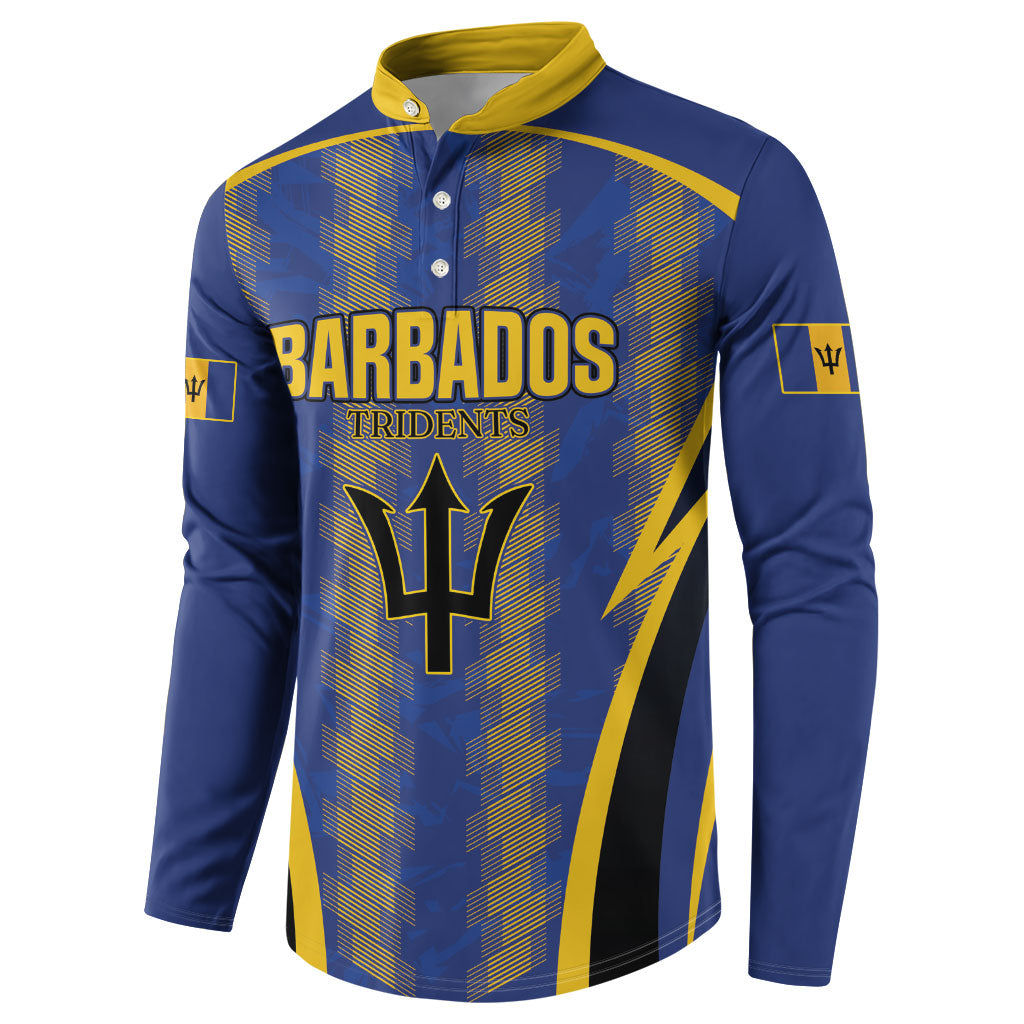 Custom Barbados 2026 Tridents Cricket Button Sweatshirt Go Champions