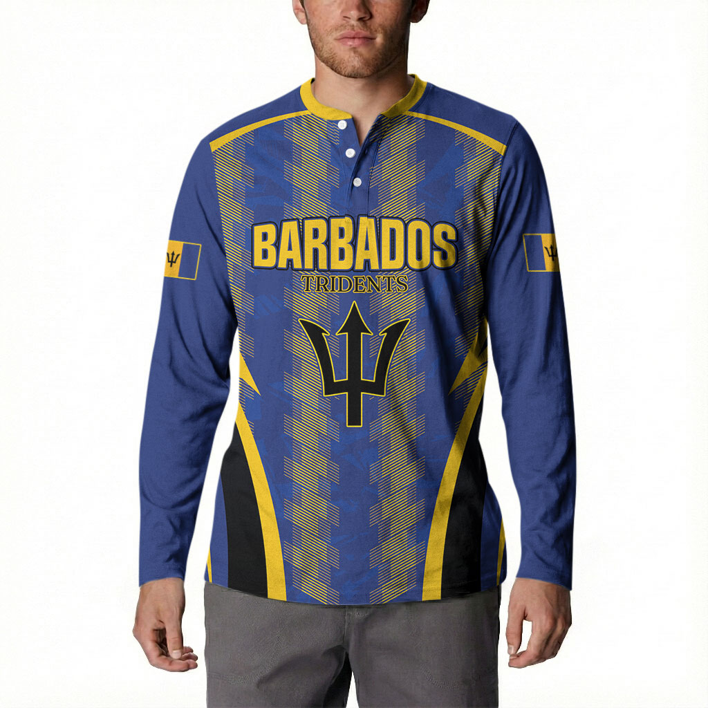 Custom Barbados 2026 Tridents Cricket Button Sweatshirt Go Champions
