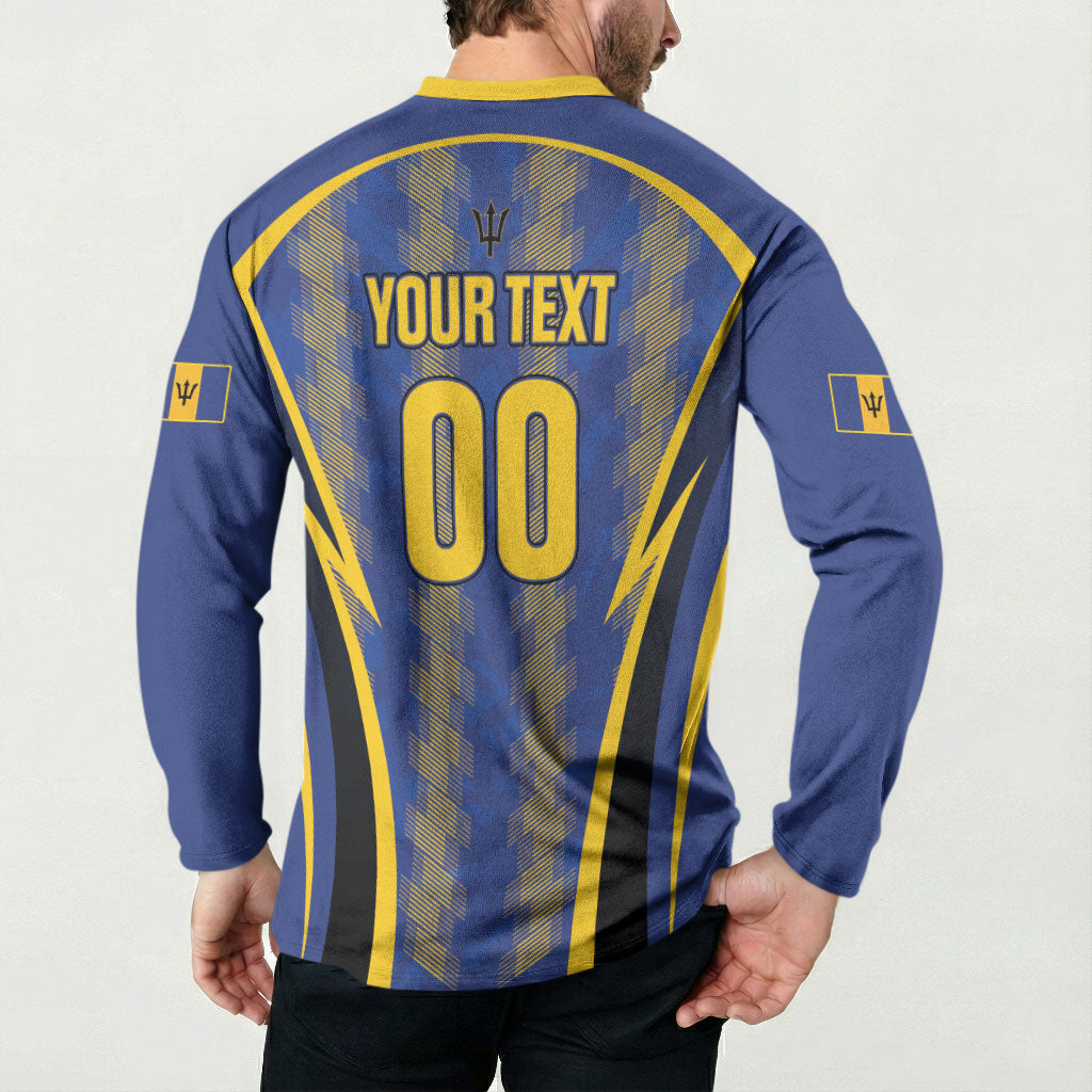 Custom Barbados 2026 Tridents Cricket Button Sweatshirt Go Champions