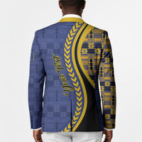 Personalized Barbados Trident Blazer Afro-Barbadians Kente Pattern