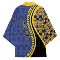 Personalized Barbados Trident Kimono Afro-Barbadians Kente Pattern