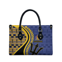 Barbados Trident Leather Bag Afro-Barbadians Kente Pattern