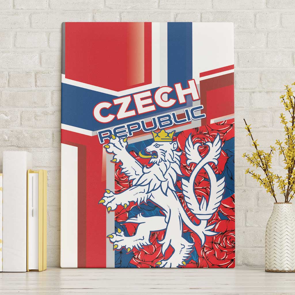 Czech Republic Canvas Wall Art Czechia Lion Rosa Pattern - Wonder Print Shop