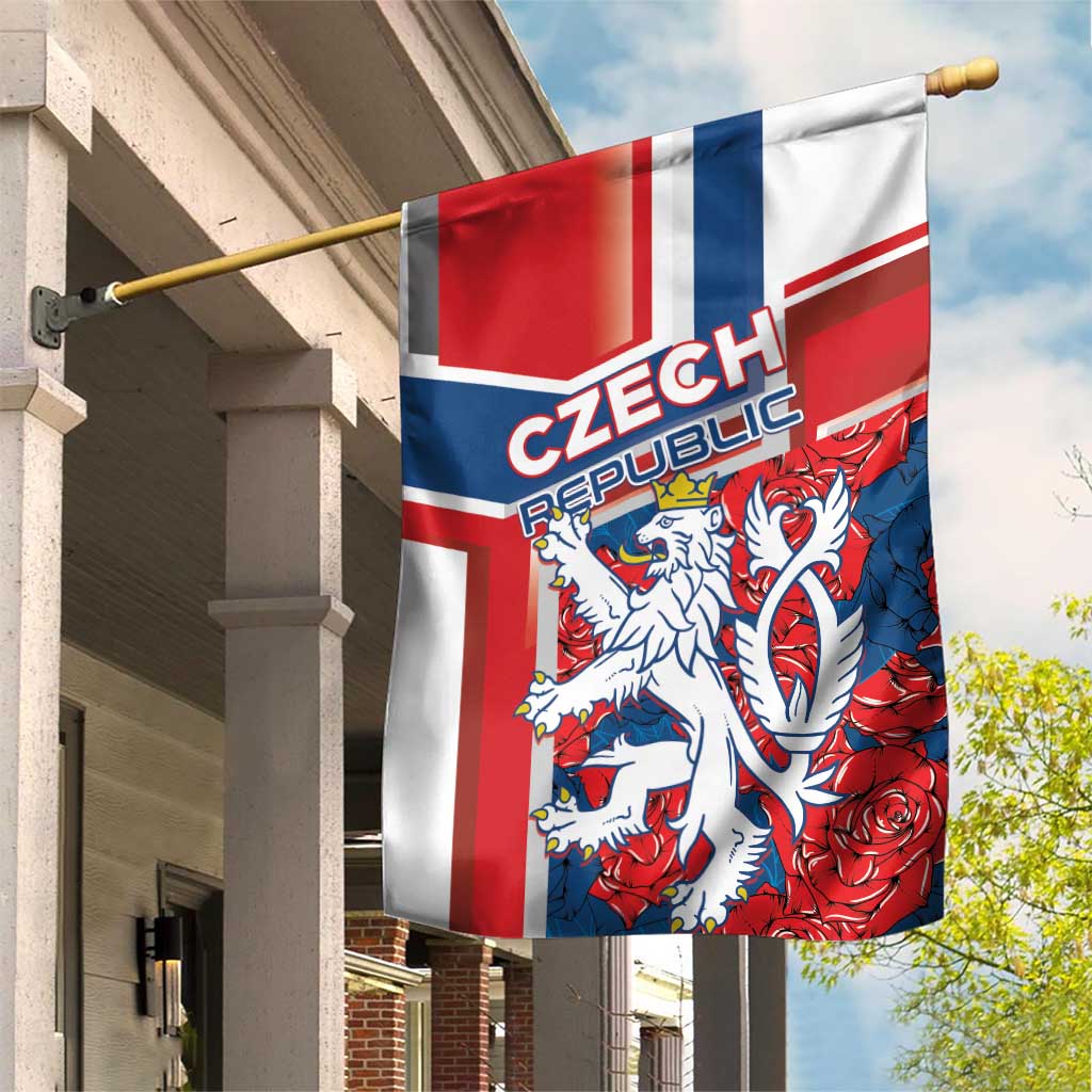 Czech Republic Garden Flag Czechia Lion Rosa Pattern - Wonder Print Shop