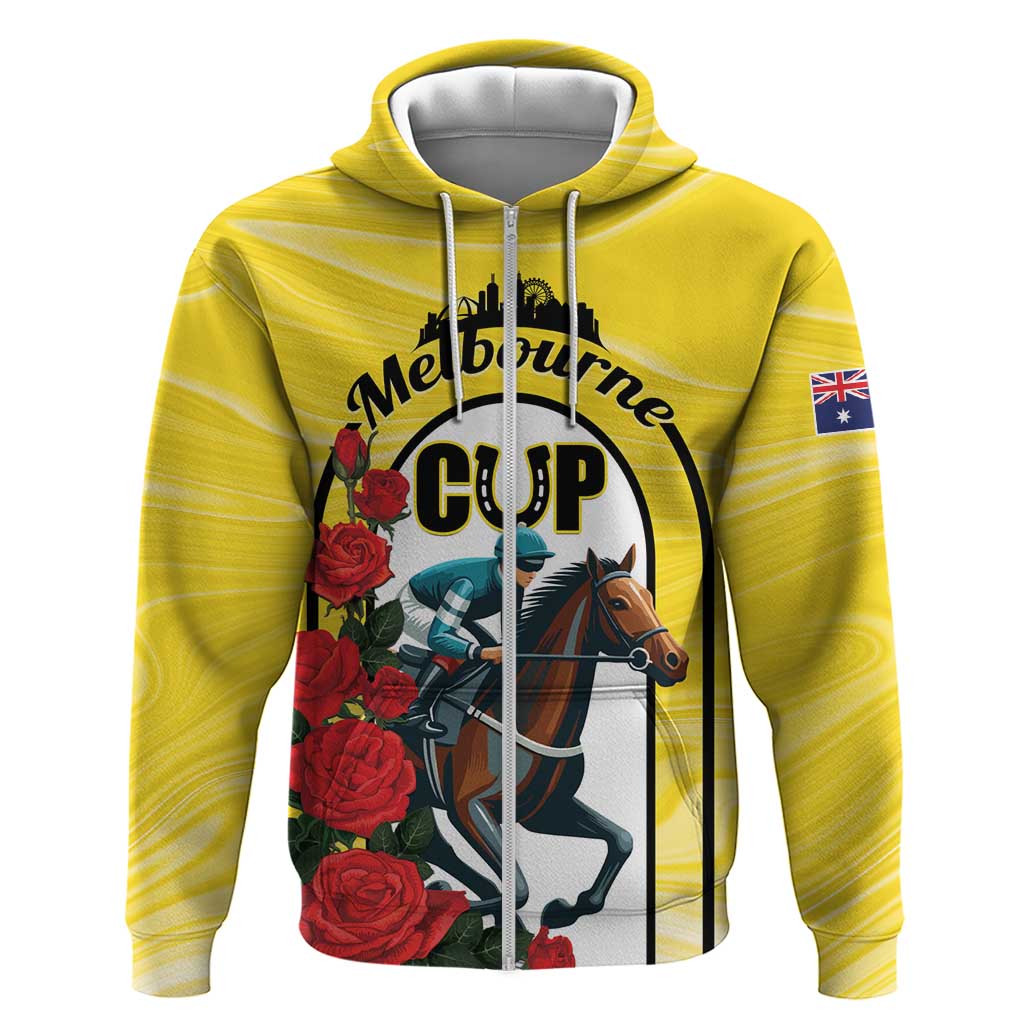 Personalised Melbourne Horse Racing Zip Hoodie The Race That Stops The Nation - Wonder Print Shop