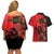 Personalised Albania Eagle Couples Matching Off Shoulder Short Dress and Hawaiian Shirt Red Poppy Flowers - Wonder Print Shop