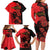 Personalised Albania Eagle Family Matching Long Sleeve Bodycon Dress and Hawaiian Shirt Red Poppy Flowers - Wonder Print Shop